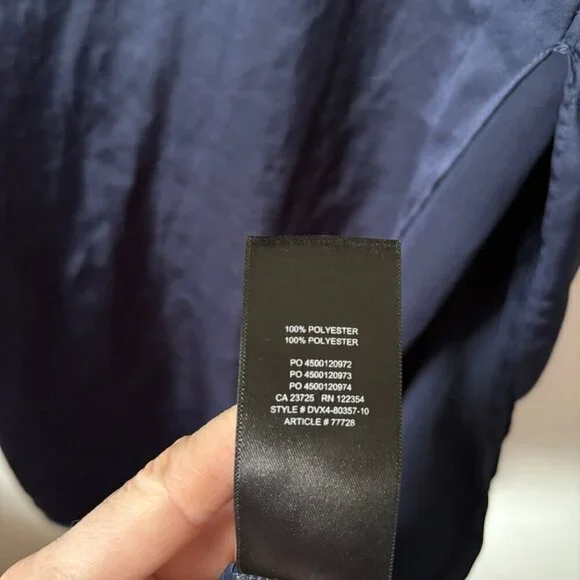 Aritzia Wilfred Only Slit Slip Midi Dress Classic Navy Blue Size XS - Picture 10 of 11